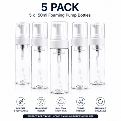 Professional 150ml Foaming Pump Bottles – UK Supplier & Wholesale Available 1,3,5,10,25 packs available