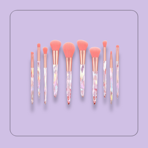 Coral - Crystalized 10 MakeUp Brush Set